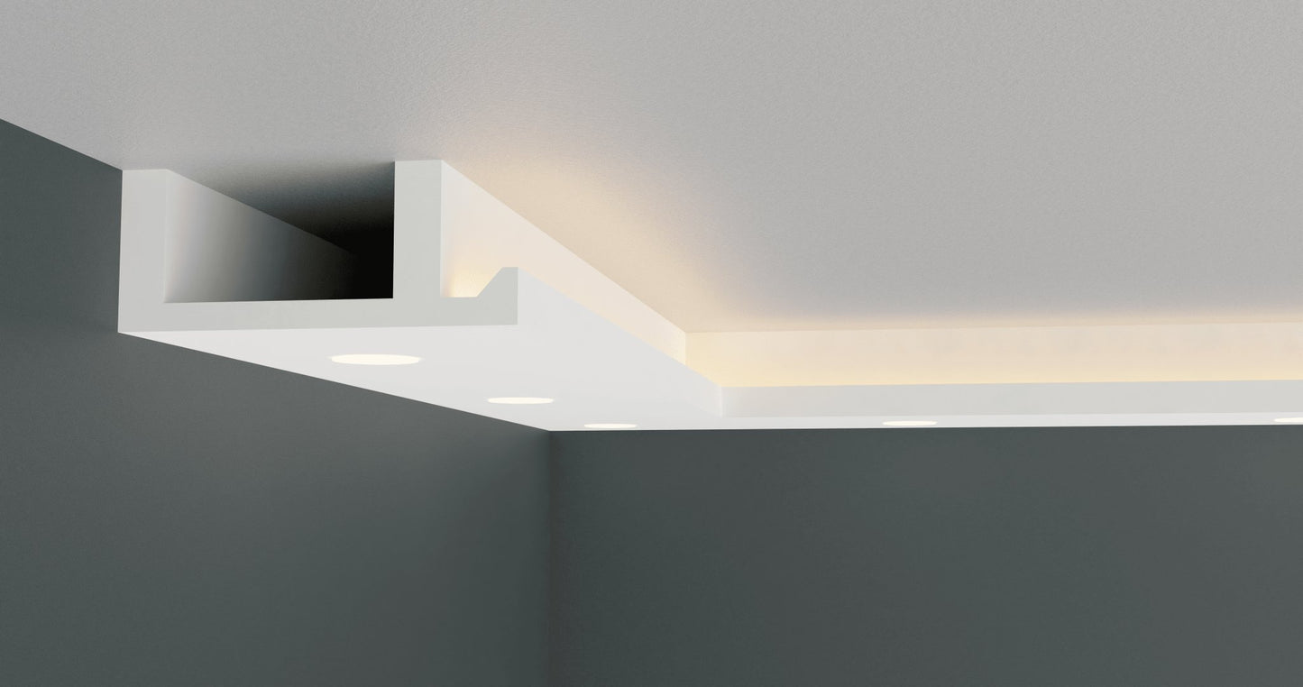 Decke Mit Indirekter Beleuchtung 06 - decorwall24h.de